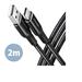 Axagon BUCM3-AM20AB HQ Datový a nabíjecí USB 2.0, USB-C <> USB-A,2m. 3A. Axagon BUCM3-AM20AB HQ Datový a nabíjecí USB 2.0, USB-C <> USB-A,2m. 3A.