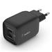 Belkin Duální 65W USB-C Power Delivery GaN PPS nástěnná nabíječka, černá Belkin Duální 65W USB-C Power Delivery GaN PPS nástěnná nabíječka, černá