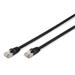 CAT 6 S-FTP outdoor patch cable, Cu, PE, AWG 27/7, length 5 m, black sheath color