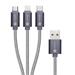 CONNECT IT Wirez 3in1 USB-C & Micro USB & Lightning, silver gray, 1,2 m