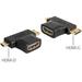 Delock adaptér HDMI-A samice > HDMI-C + HDMI-D samec