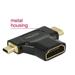 Delock Adapter High Speed HDMI with Ethernet – HDMI-A female > HDMI Mini-C male + Micro-D male black