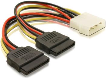 Delock Adaptér napájení z Molex 4-pin na 2x SATA 15-pin