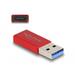 Delock Adaptér USB 10 Gbps, ze zástrčkového konektoru USB Typu-A na zásuvkový konektor USB Type-C™, aktivní červená