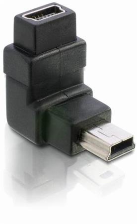 DeLock Adaptér USB mini B 5-pin 90° samec na USB mini B samice