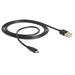 Delock datový a nabíjecí kabel USB A samec > USB micro B samec, délka 1,5m, s LED statusem nabíjení
