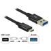 Delock Kabel SuperSpeed USB 10 Gbps (USB 3.1 Gen 2) USB Type-C™ samec > USB Typ-A samec 0,5 m koaxiál černý Premium