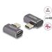 Delock USB Adaptér 40 Gbps USB Type-C™ PD 3.0 100 W samec na samice pravoúhlý levý / pravý 8K 60 Hz kovová