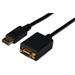 Digitus Adaptérový kabel DisplayPort, DP - HD15 (VGA) samec / samice, 0,15 m, s blokováním, kompatibilní s DP 1.2, CE, bl