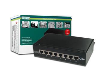 Digitus CAT 5e Desktop Patch Panel, 8 portů 8x RJ45 plně stíněné konektory Digitus CAT 5e Desktop Patch Panel, 8 portů 8x RJ45 plně stíněné konektory