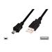 Digitus USB kabel USB A samec na B-mini 5pin samec, 2x stíněný, Měď, 1,8m, černý