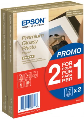 EPSON paper 10x15 - 255g/m2 - 2x40sheets - photo premium glossy (2 for 1 PROMO)