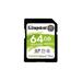 KINGSTON 64GB SDXC CANVAS Plus Class10 UHS-I 100MB/s Read Flash Card KINGSTON 64GB SDXC CANVAS Plus Class10 UHS-I 100MB/s Read Flash Card