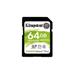 KINGSTON 64GB SDXC CANVAS Plus Class10 UHS-I 100MB/s Read Flash Card