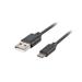 LANBERG Micro USB (M) na USB-A (M) 2.0 kabel 1m, černý, rychlé nabíjení 3.0