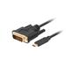 Lanberg USB-C(M)->DVI-D(24+1)(M) kabel 0,5m černá