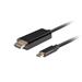 Lanberg USB-C(M)->HDMI(M) kabel 1m 4K 60Hz černá