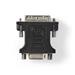 Nedis CCGB32902BK - adaptér DVI| DVI-I 24+5 Zástrčka | VGA Zásuvka | Poniklované | Přímý | PVC | Černá