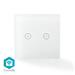 Nedis WIFIWS20WT - SmartLife nástěnný vypínač | Wi-Fi | Dvojitý | Nástěnný Držák | 86 mm | 86 mm | 1000 W | Android & iOS | Bílá Nedis WIFIWS20WT - SmartLife nástěnný vypínač | Wi-Fi | Dvojitý | Nástěnný Držák | 86 mm | 86 mm | 1000 W | Android & iOS | Bílá