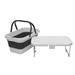 PLATINET KEMPINGOVÝ PIKNIKOVÝ KOŠÍK 47X29X23,5 CM, 16L, SKLÁDACÍ, S VÍKEM 2V 1 / STŮL BÍLÁ-ŠEDÁ