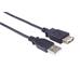 PremiumCord USB 2.0 kabel prodlužovací, A-A, 0,5m, černá