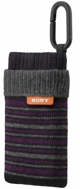 SONY LCS-CSZB - Stylové pouzdro (ponožka) - černá/fialová barva