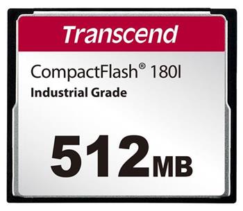 Transcend 512MB INDUSTRIAL TEMP CF180I CF CARD, (MLC) paměťová karta (SLC mode), 85MB/s R, 70MB/s W