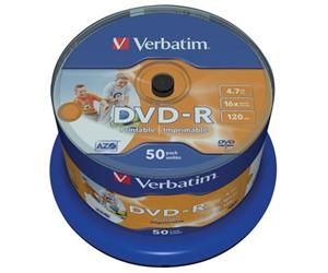 VERBATIM DVD-R AZO 4,7GB, 16x, printable, spindle 50 ks