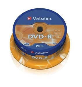 VERBATIM DVD-R AZO 4,7GB, 16x, spindle 25 ks